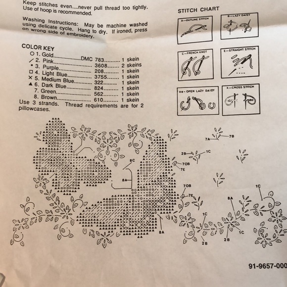 Herrschner’s Stamped cross stitch Kit 11-9657 Pillowcases Blue Butterflies - Picture 1 of 9